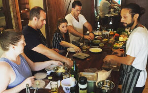 Chef Eric entertaining guests